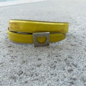 Moschino Yellow Belt with Heart Cutout Buckle